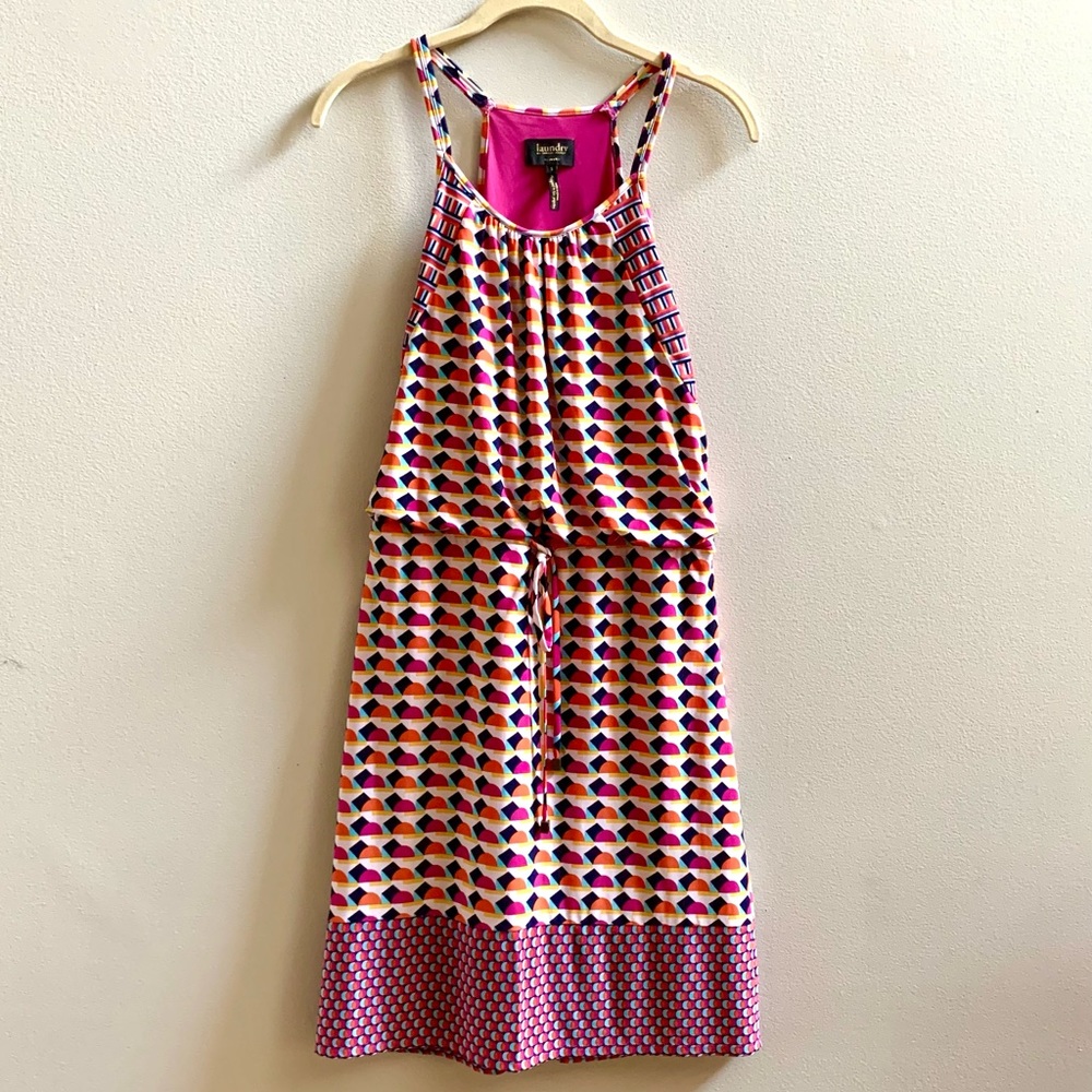 Laundry by Shelli Segal Bright Print Halter Dress, Size 4.